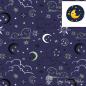 Preview: 0,5 meter cotton jersey Glow in the Dark - dark blue with clouds and stars