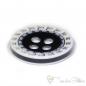 Preview: Set of 6 plastic button white 12mm with black-yellow border