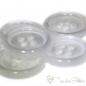 Preview: Set of 5 plastic button pearl white semi-transparent 15mm - 4 holes