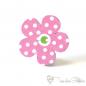 Preview: Wooden button flower light pink with white dots, 2 holes