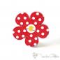 Preview: Wooden button flower red with white dots, 2 holes