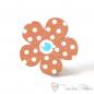 Preview: Wooden button flower orange with white dots, 2 holes