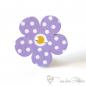 Preview: Wooden button flower light purple with white dots, 2 holes