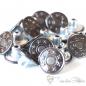 Preview: Metal Jeans button, dark silver, Ø ca. 17mm, stars