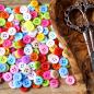 Preview: Set of 10 - 11mm plastic buttons, color mixed - 4 holes