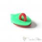 Preview: Plastic button strawberry, approx. 21x15mm