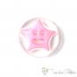 Preview: Plastic button star smiley transparent-pink, Ø approx. 14mm