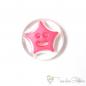 Preview: Plastic button star smiley transparent-magenta, Ø approx. 14mm