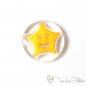 Preview: Plastic button star smiley transparent-yellow, Ø approx. 14mm