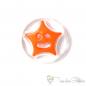 Preview: Kunststoffknopf Stern-Smiley transparent-orange, Ø ca. 14mm