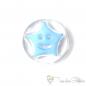 Preview: Plastic button star smiley transparent-lightblue, Ø approx. 14mm