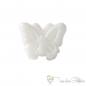 Preview: Plastic button butterfly white-white, ca. 12x15mm