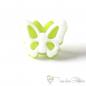 Preview: Plastic button butterfly white-green, ca. 12x15mm