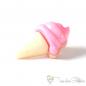 Preview: Plastic button ice cream beige-pink, ca. 13x21mm