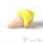 Preview: Plastic button ice cream beige-yellow, ca. 13x21mm