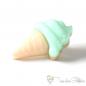 Preview: Plastic button ice cream beige-mint, ca. 13x21mm