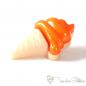 Preview: Plastic button ice cream beige-orange, ca. 13x21mm