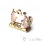 Preview: Metal pocket pendant pink sewing machine with rhinestones