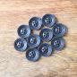 Preview: Metal button 15mm - schwarz 4-hole, flatback