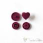 Preview: Set of 10 KAM-Snaps T5 hearts aubergine - Ø 12,4mm