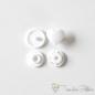 Preview: Set of 10 KAM-Snaps T5 hearts white - Ø 12,4mm