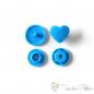 Preview: Set of 10 KAM-Snaps T5 hearts blue - Ø 12,4mm