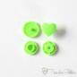 Preview: Set of 10 KAM-Snaps T5 hearts light green - Ø 12,4mm