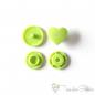 Preview: Set of 10 KAM-Snaps T5 hearts green - Ø 12,4mm