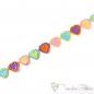 Preview: Colourful hearts embroidered lace - approx. 2.6cm wide