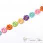 Preview: Colourful heartflower embroidered lace - approx. 2.6cm wide