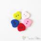 Preview: Set of 5 11mm plastic button hearts color mixed, 2-hole