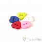 Preview: Set of 5 11mm plastic button hearts color mixed, 2-hole