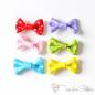 Preview: 6 pieces colorful mixed bows with dots - approx. 3x1,5cm made of polyester