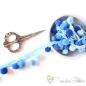 Preview: Blue PomPon ribbon - approx. 1,5cm width and 1cm pompoms