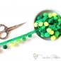 Preview: Green PomPon ribbon - approx. 1,5cm width and 1cm pompoms