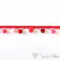 Preview: Red PomPon ribbon - approx. 1,5cm width and 1cm pompoms