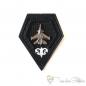 Preview: Imitation leather patch black with plane silver