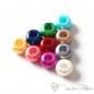 Preview: 10 pieces shimmering hoodie beads mixed color, Ø ca. 12mm - pull through ca. 6mm