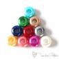 Preview: 10 pieces shimmering hoodie beads mixed color, Ø ca. 12mm - pull through ca. 6mm