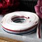 Preview: Elastic band white / metallic red, blue and silver - 2,2 cm