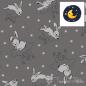 Preview: 0,5 meter Alpen Fleece Colour change-UV fabric grey with cute bunnies