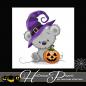 Preview: 1 piece French Terry Halloween Panel Bear with Pumpkin Head