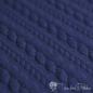 Preview: 0,5 meter Jacquard knitted fabric with plait pattern kobald blue