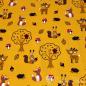 Preview: 0,5 meter cotton jersey ochre with cute animals from the woods