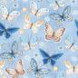 Preview: 0,5 meter cotton jersey baby blue Jeans with butterflies