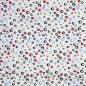 Preview: 0,5 Meter Baumwolljersey weiss "Mixed Dots" mit kleinen roten Fischen