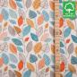 Preview: 0,5 Meter BIO Baumwolljersey Autumn Leaves weiß