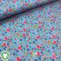 Preview: 0,5 meter Cotton jersey GOTS digital print flower field sky blue