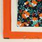 Preview: French Terry fabric package dark blue with foxes and orange combination fabric with coarse knitted cuffs