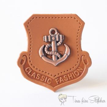 Leatherette patch with anchor